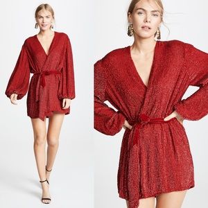 Retrofete Gabrielle Sequined Dress Red Mini Party XS